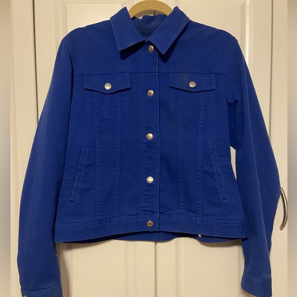 Vintage Ralph Lauren Cobalt Blue Denim Jacket Women’s Large - Picture 2 of 10